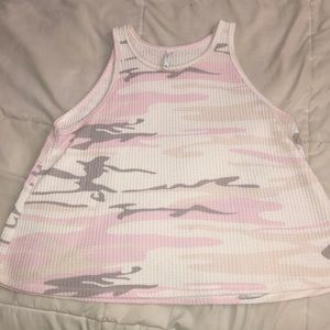 Z Supply Pink Camo Tank Top